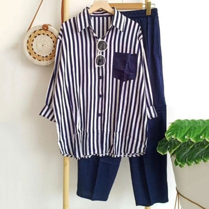 🌸[S-5XL]  Damski prążkowany casualowy komplet dwuczęściowy (wiosna–lato)