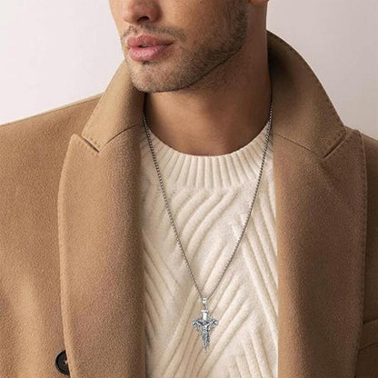 🔥【¡50% de descuento!】Collar con colgante de cruz y halo de espinas