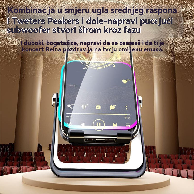 🔥📢 50% POPUSTA! Bluetooth zvučnik 5 u 1 s bežičnim punjenjem i podesivim držačem za telefon 🎶⚡- 4211612