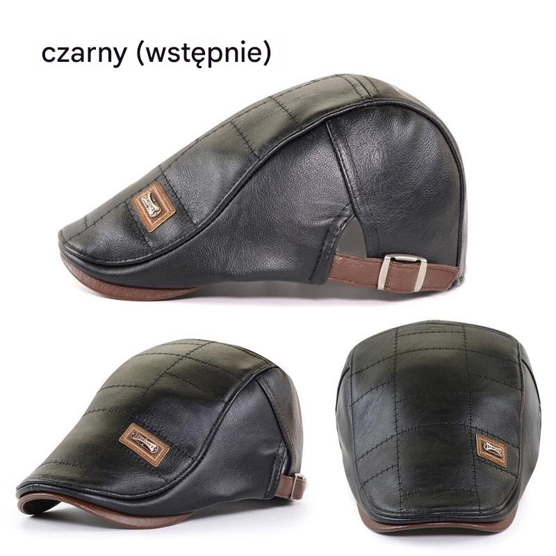 🔥 🔥 Czapka w stylu retro, z wysokiej jakości naturalnej skóry, pasująca do wszystkiego – 4190290