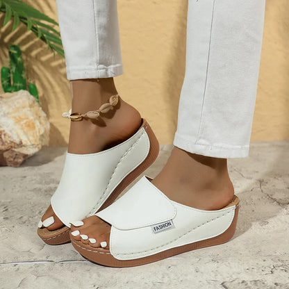 [Nuevos productos 2026] [36-43] Zapatillas de cuña con suela gruesa para mujer-E