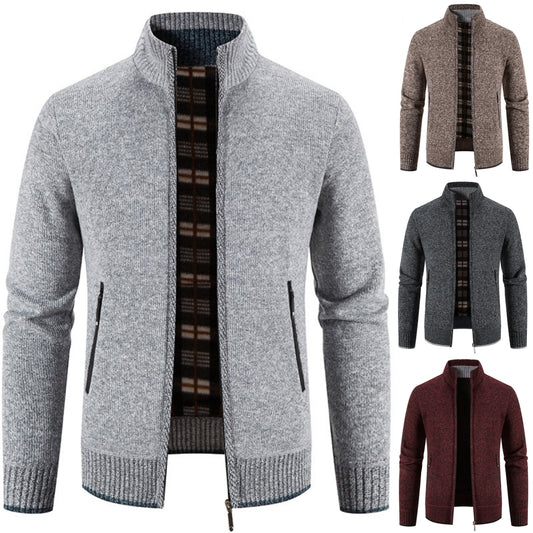 【M-4XL】Pánský fleecový casual svetr kardigan