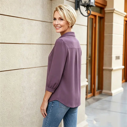 💓👚【Top 3 reseñas en tienda】Blusa de gasa, estilo casual y moderno