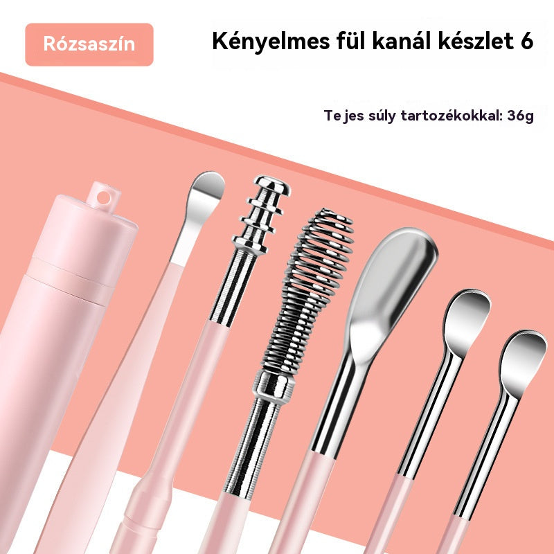 【Vedd 1 készletet, kapj 1 készletet INGYEN】👂Fülviasz eltávolító szerszámkészlet, 6 darab, tárolócsövekkel | Teljes fülápoló készlet – 6 egyben szerszám! - 4190176