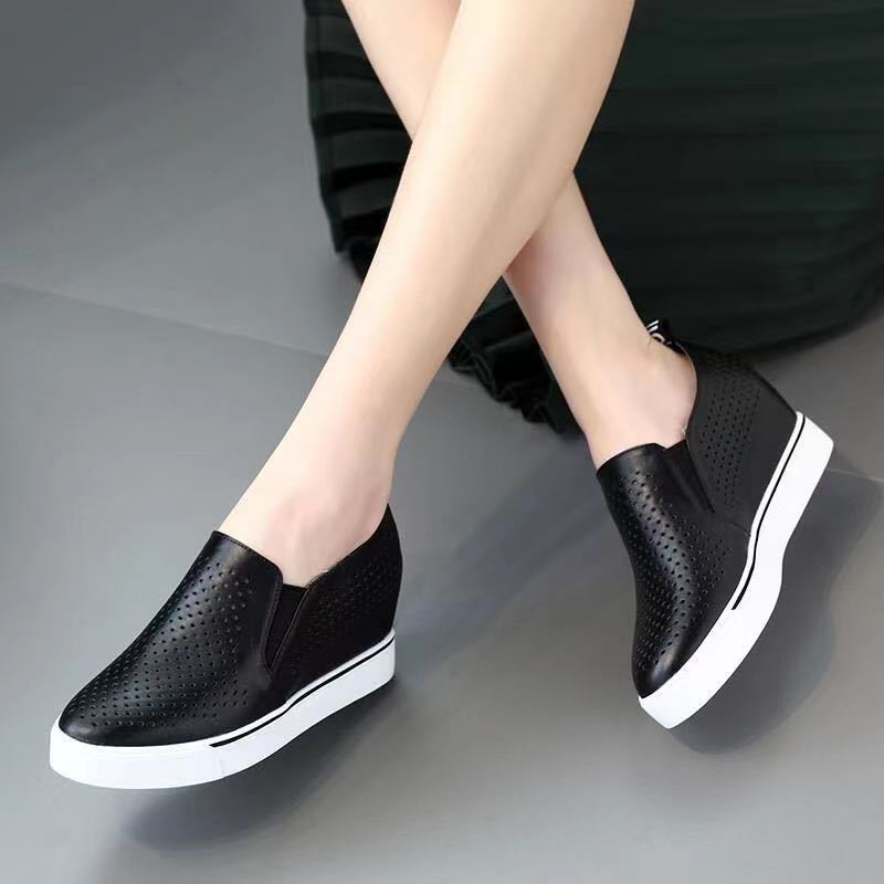 🔥【Liquidación de verano】【34-41】🔥Lato 2026 damskie buty na co dzień z miękkiej skóry z grubą podeszwą