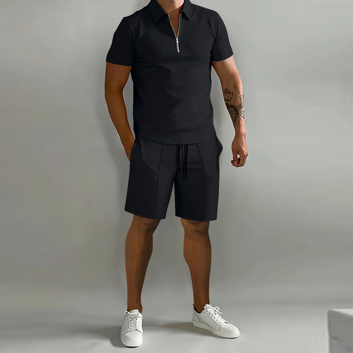 ✨【Pago contra entrega】Conjunto deportivo de verano de 2 piezas para hombre: cómoda camiseta de manga corta y pantalones cortos para el día a día y para estar en casa.