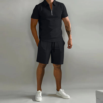 ✨【Pago contra entrega】Conjunto deportivo de verano de 2 piezas para hombre: cómoda camiseta de manga corta y pantalones cortos para el día a día y para estar en casa.