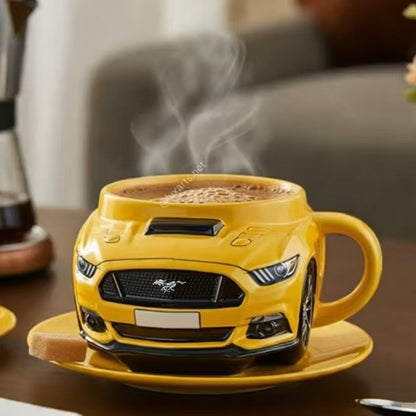 【Kupte 1, dostanete 1 zdarma】☕☕Keřový hrnek na kávu s motivem sportovního auta s jádrem z nerezové oceli 304, pryskyřice-4066452