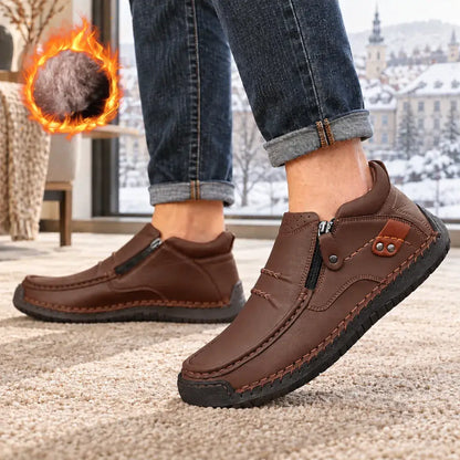 【38-48】Mocasines de conducción para hombre hechos a mano en piel – Puntera ancha, soporte para el arco