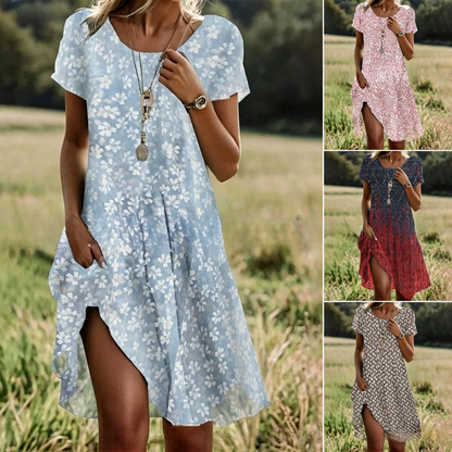 📣【Último día de rebajas】💖【S-3XL】👗Nuevo vestido casual Primavera/Verano 2026 — Cuello redondo con estampado
