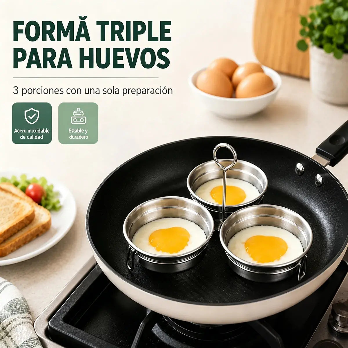 📢📢 ¡50% DE DESCUENTO! ⏰ Cocedor de huevos de acero inoxidable 304