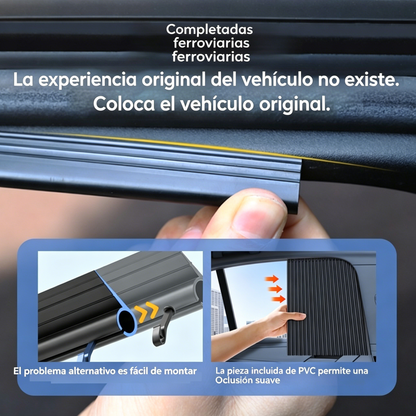 📍 Protector Solar para Ventanilla de Coche – con Riel Deslizante y Aislamiento Térmico