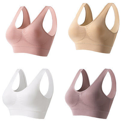 【4 artículos】【S-5XL】Sujetador push-up sexy sin aros y talla grande