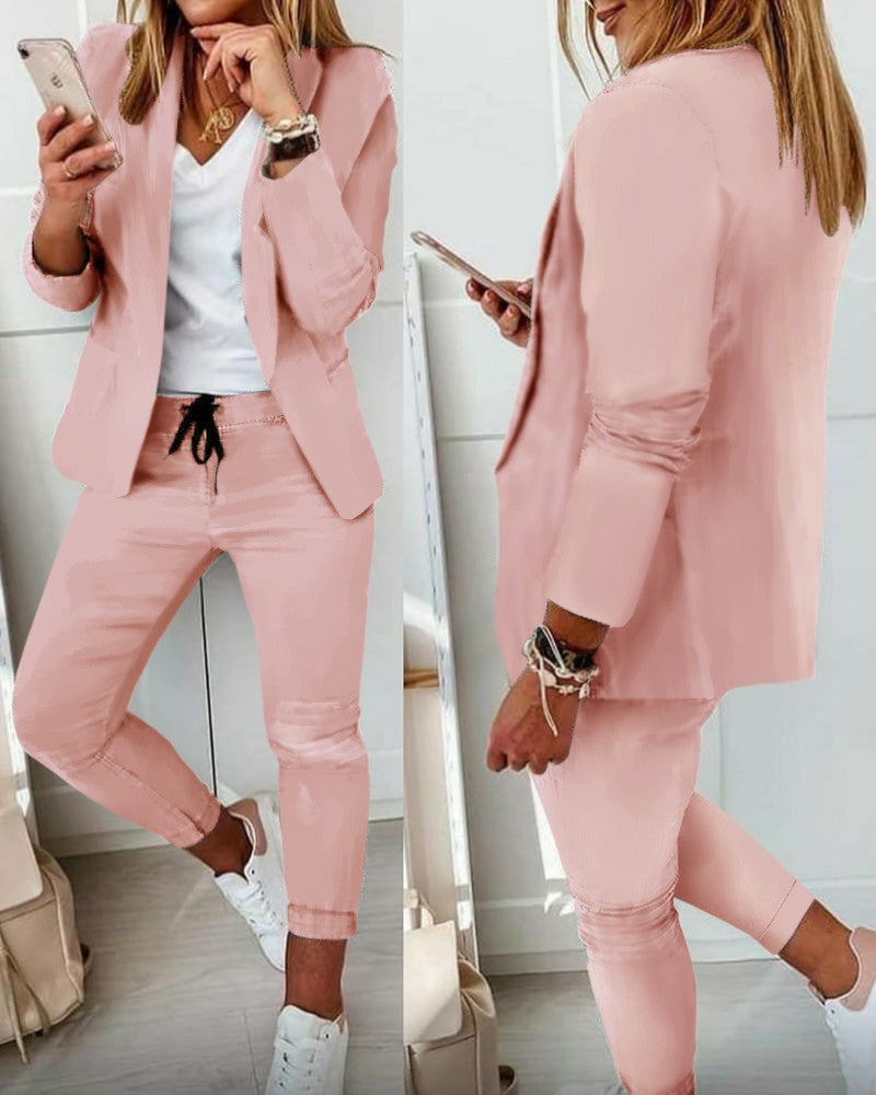 【S-3XL】Conjunto de traje casual y elegante para mujer