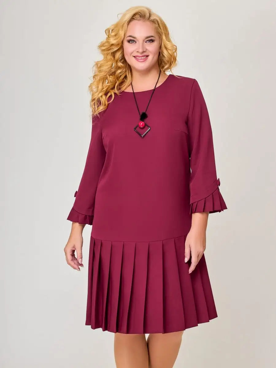 💌【S-5XL】👗Vysoce kvalitní elegantní šaty v jednobarevné barvě