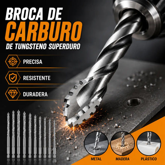 🥇【Juego de 7 piezas (3+4+5+6+8+10+12 mm)】Broca excéntrica de carburo de tungsteno súper duro de séptima generación con borde dentado