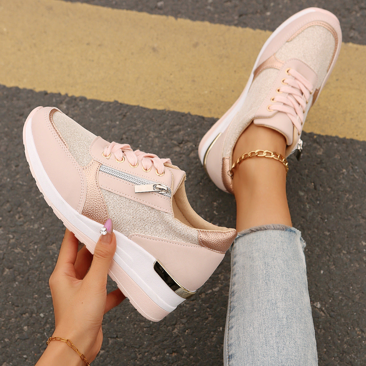 🔥¡Último día con un 50% de descuento! Zapatos ortopédicos elegantes y cómodos para mujer, con cremallera lateral y suela gruesa.4270283