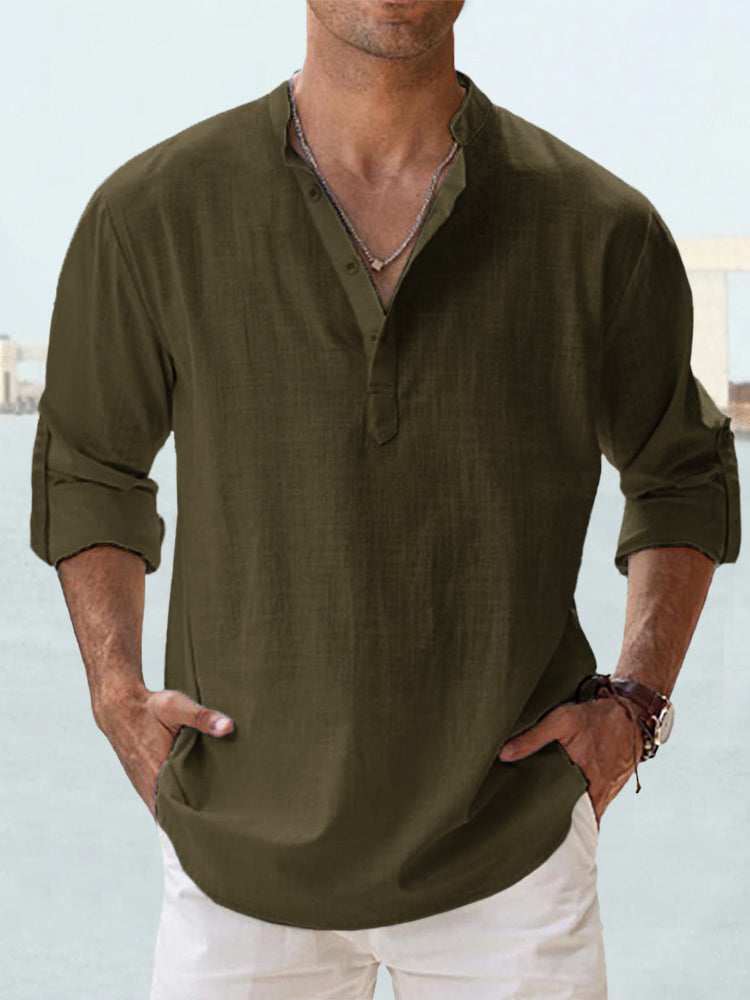 🔥【S-5XL】Camisa de algodón y lino para hombre 2026, holgada y transpirable