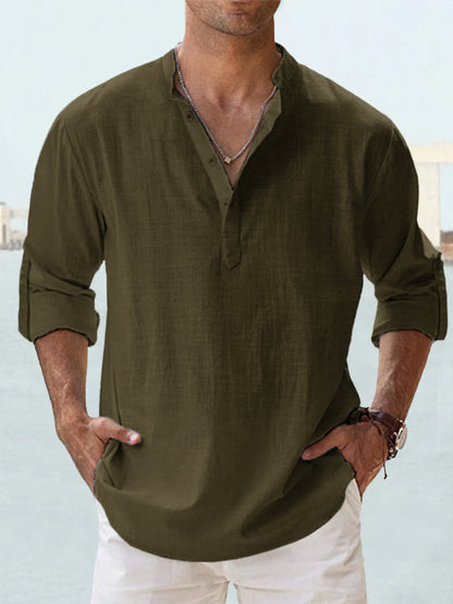 🔥【S-5XL】Camisa de algodón y lino para hombre 2026, holgada y transpirable