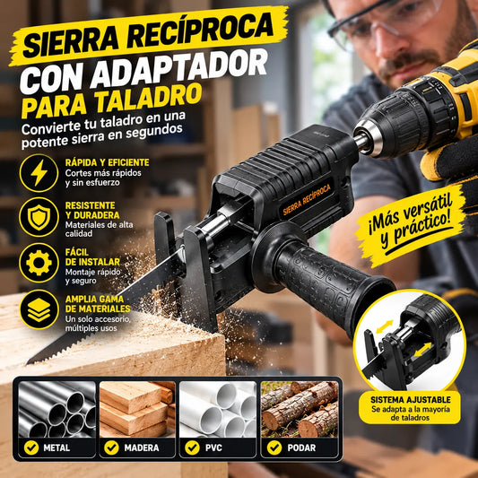 🛠️Adaptador de sierra recíproca universal | Transforma tu taladro en potente sierra de corte