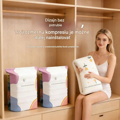 🧳【5-dílná sada】💨 Velká, stlačitelná vakuová úložná kapsa: nevyžaduje pumpičku, je nepropustná a ideální pro úsporu místa v kufru a doma ✈️