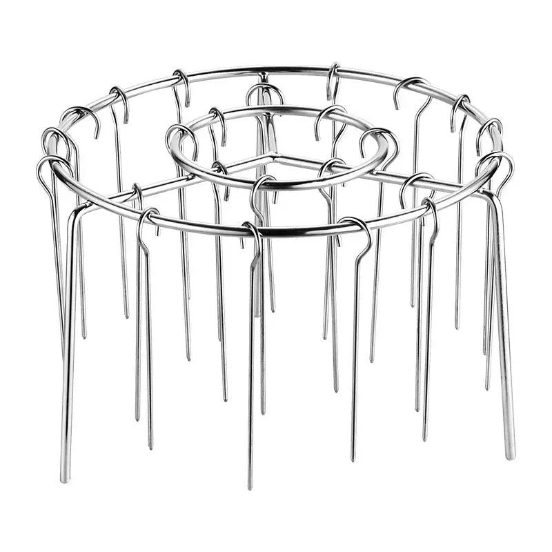 Parrilla para brochetas desmontable, parrilla colgante redonda de acero inoxidable para barbacoa