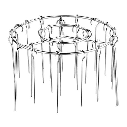 Parrilla para brochetas desmontable, parrilla colgante redonda de acero inoxidable para barbacoa