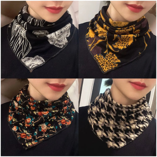 4 piezas🍂 ¡Bufanda Triangular para Mujer: Abrigo y Estilo para este Otoño e Invierno!