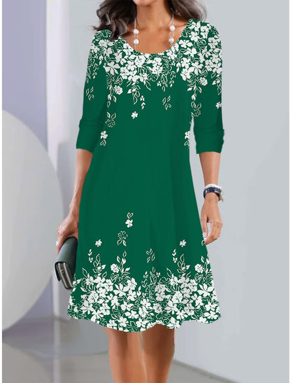 2026【XS-5XL】👗❤️‍🔥Nové letní midi šaty s dlouhým rukávem a kulatým výstřihem