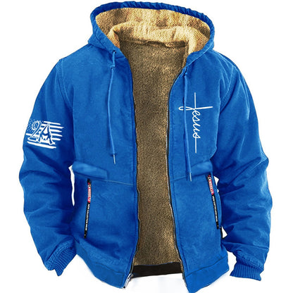 ✨【S-3XL】Módní pro muže, podzim a zima, zesílená bunda z lehkého sametu 3769664