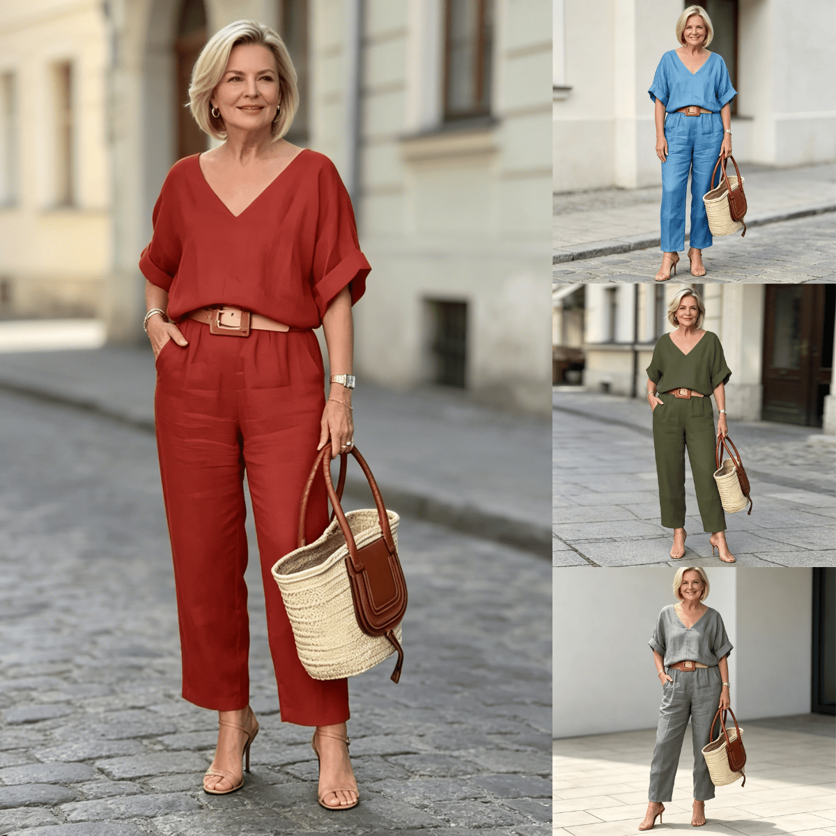 🔥🎉【S-5XL】Conjunto de verano para mujer de algodón y lino transpirable: ligero y cómodo.