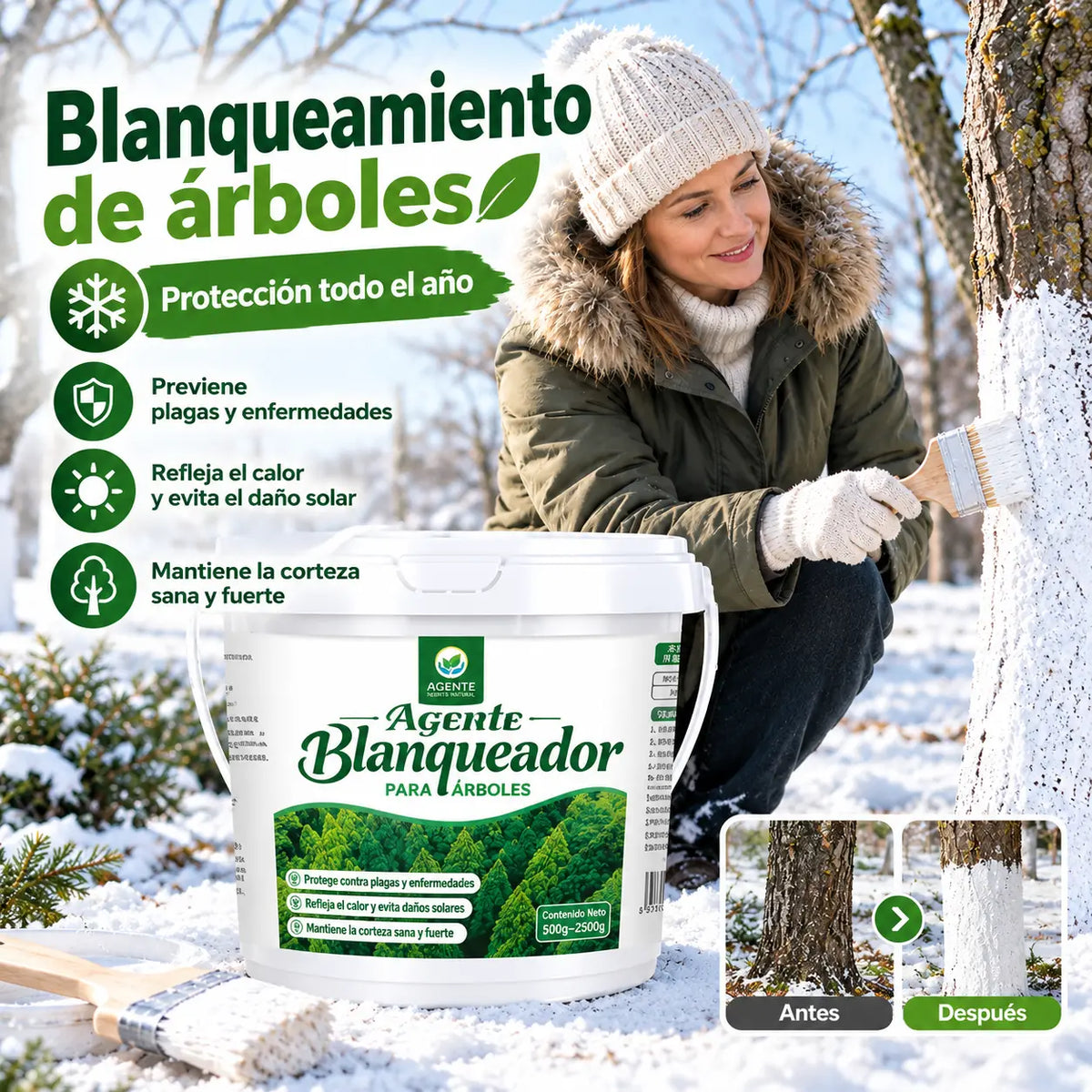 🌳【525ml】¡Doble protección para tus plantas este invierno! ❄️ Protección contra heladas + insecticida 🌱✨