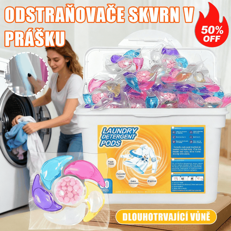 ✨👚【60 kusů】✨Extra velký kbelík 6v1 vonné perličky na prádlo odstraňují skvrny a zanechávají vůni, hladce likvidují roztoče a bakterie
