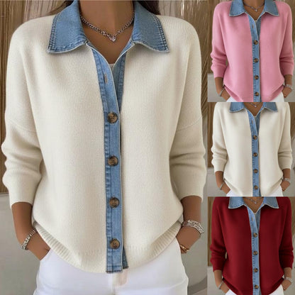 🔥Oferta por tiempo limitado: Cárdigan de patchwork de mezclilla nuevo 2025 (S-3XL)