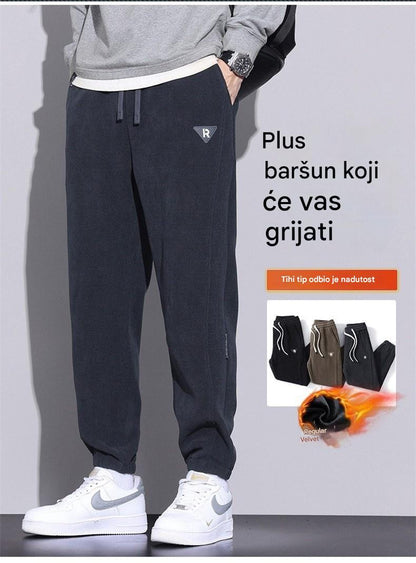 🔥【M-5XL】🖤 Nove muške zimske hlače, s dodatnim baršunom i debelim kordom, tople i udobne muške hlače - 4222373