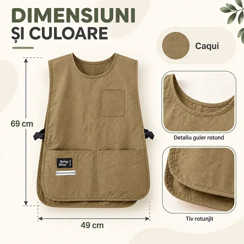 👩‍🍳✨ Mandil Chaleco Impermeable y Antimanchas – Ideal para Cocinar, Manualidades y Jardinería, con Ajuste Cómodo 🛡️