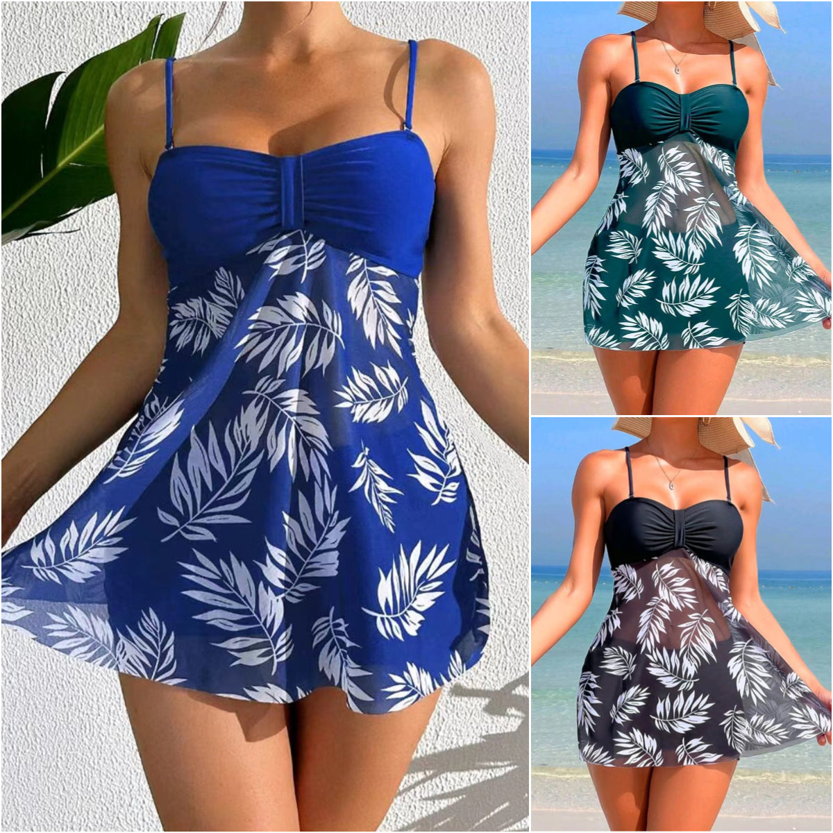 👙🔥【Último día, oferta por tiempo limitado al 50%】🔥Nuevo conjunto de traje de baño con estampado de malla 2026