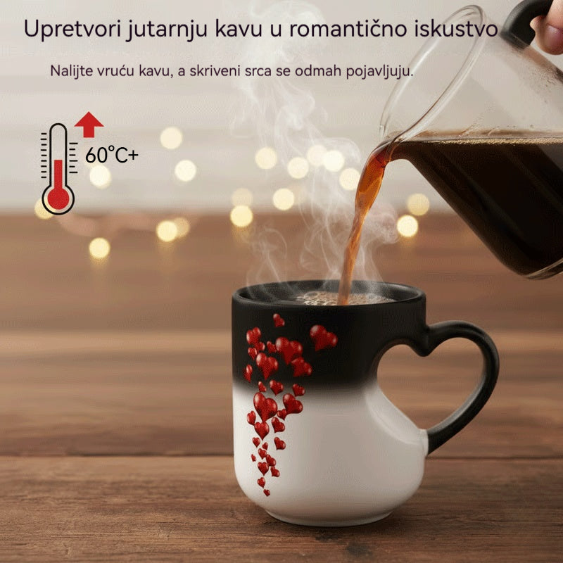 📢📢50% popusta!!! Valentinova keramička šalica s ručkom u obliku srca koja mijenja boju 💝✨- 4230926