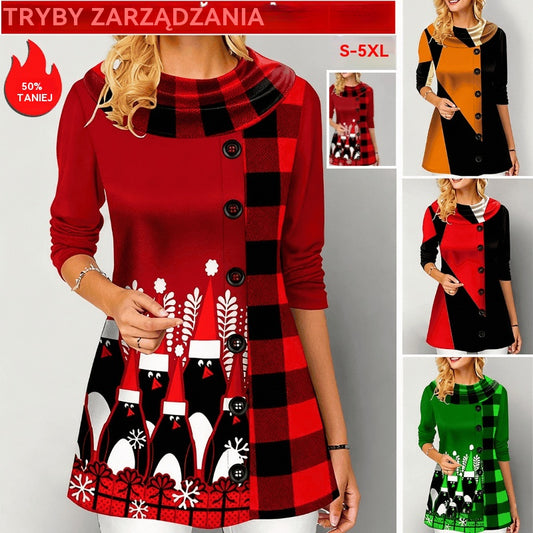 🔥【S-5XL】Wygodna i stylowa koszulka 3D z okrągłym dekoltem i nadrukiem w świątecznym stylu-4160679