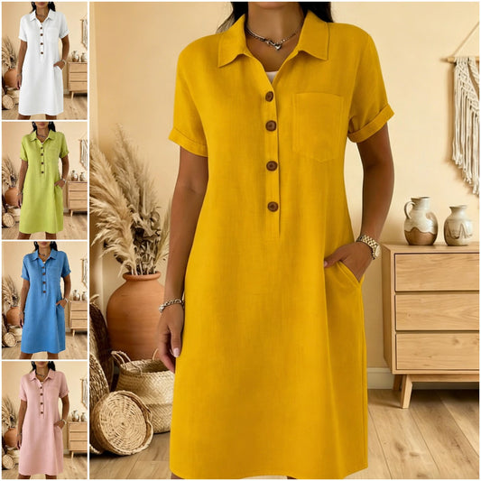 ⏳ Oferta ograniczona czasowo! ⏰【S-3XL】Wygodna letnia sukienka casualowa o wysmuklającym kroju, modna i uniwersalna.