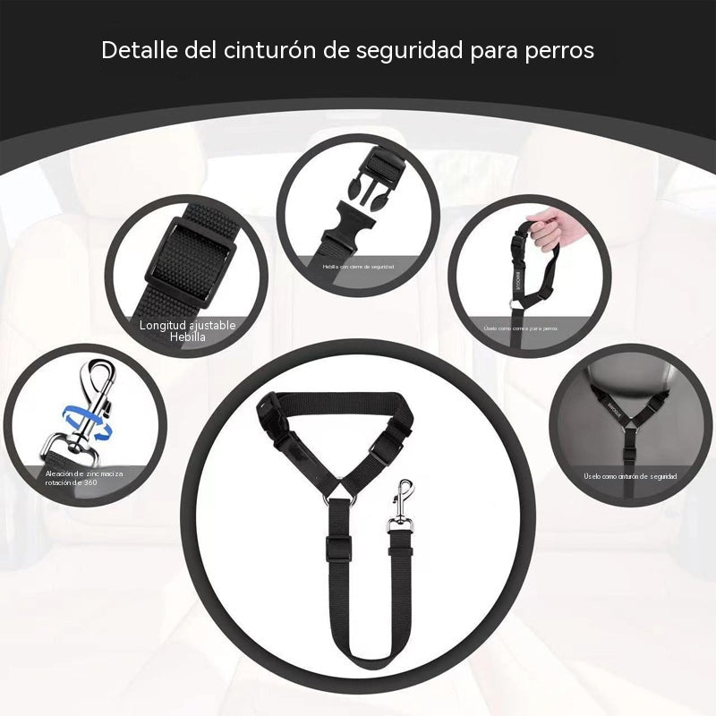 [2 pieza 23 euros] Cinturón de seguridad para perros y correa para pasear (2 en 1)