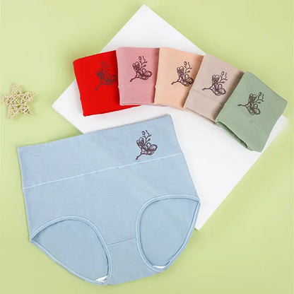 💖Último día con 50% de descuento: 【Conjunto de 6 piezas】Braguitas de algodón puro de talle alto con efecto levantacables, tallas grandes [40-100 KG]