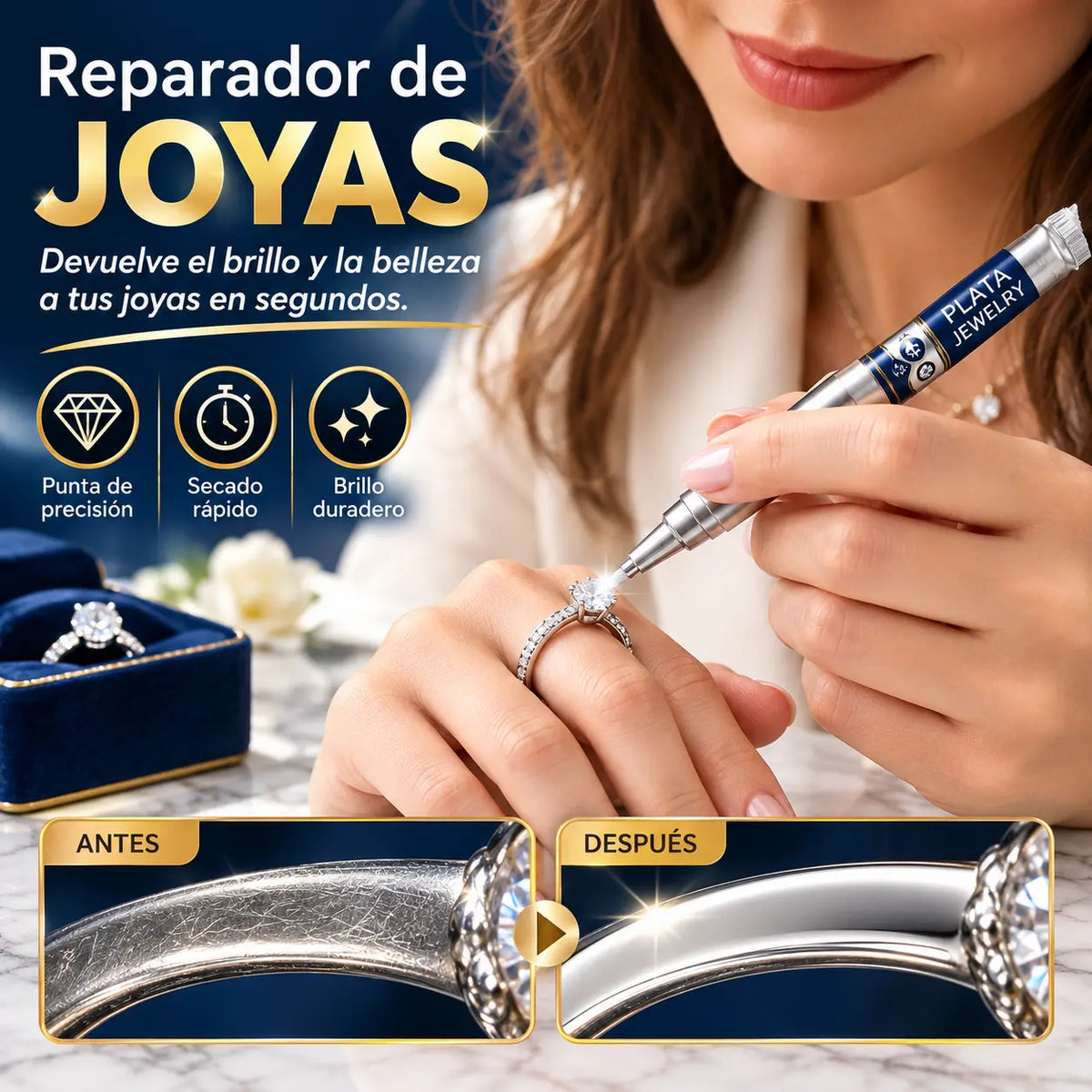 🔥 Oferta por tiempo limitado: 50 % de descuento 🔥 Lápiz para reparar arañazos y retocar joyas de plata