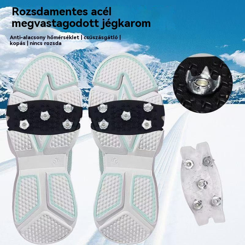 👴🚶🏔️❄️【50% kedvezmény】Láthatatlan ötfogú csúszásgátló hágóvas, kültéri hágóvas, alkalmas hóban túrázáshoz, hegymászáshoz, sziklamászáshoz és téli jégfelületekhez, idősek számára kötelező darab. - 4214590