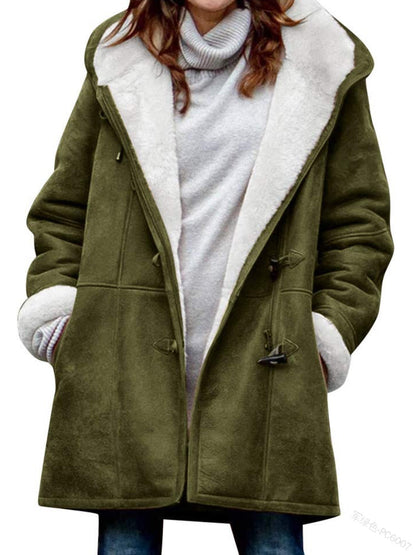 🐏🥼💖2026 Abrigo de mujer elegante y cálido de ante con forro polar, S-5XL, abrigo de invierno/para el día a día
