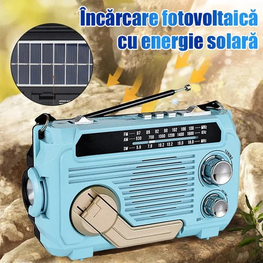 🏕️Multifunkční AM/FM/NOAA meteorologické rádio, ruční klika, USB kabel, 3 způsoby nabíjení, svítilna, nabíječka telefonu, lampička na čtení