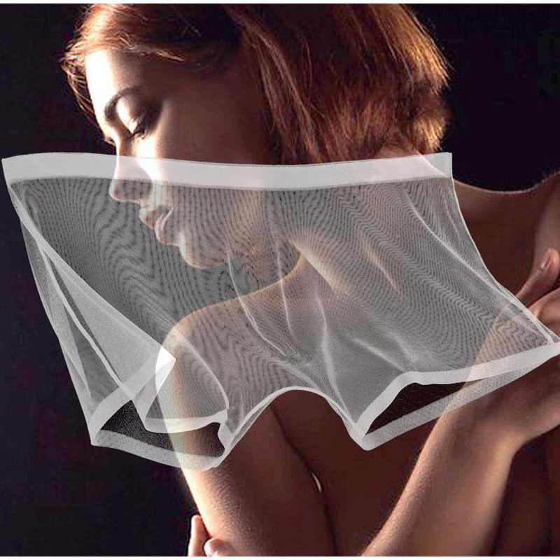 【4 piezas】 Bóxers finos de seda de malla de hielo, transpirables, sexy