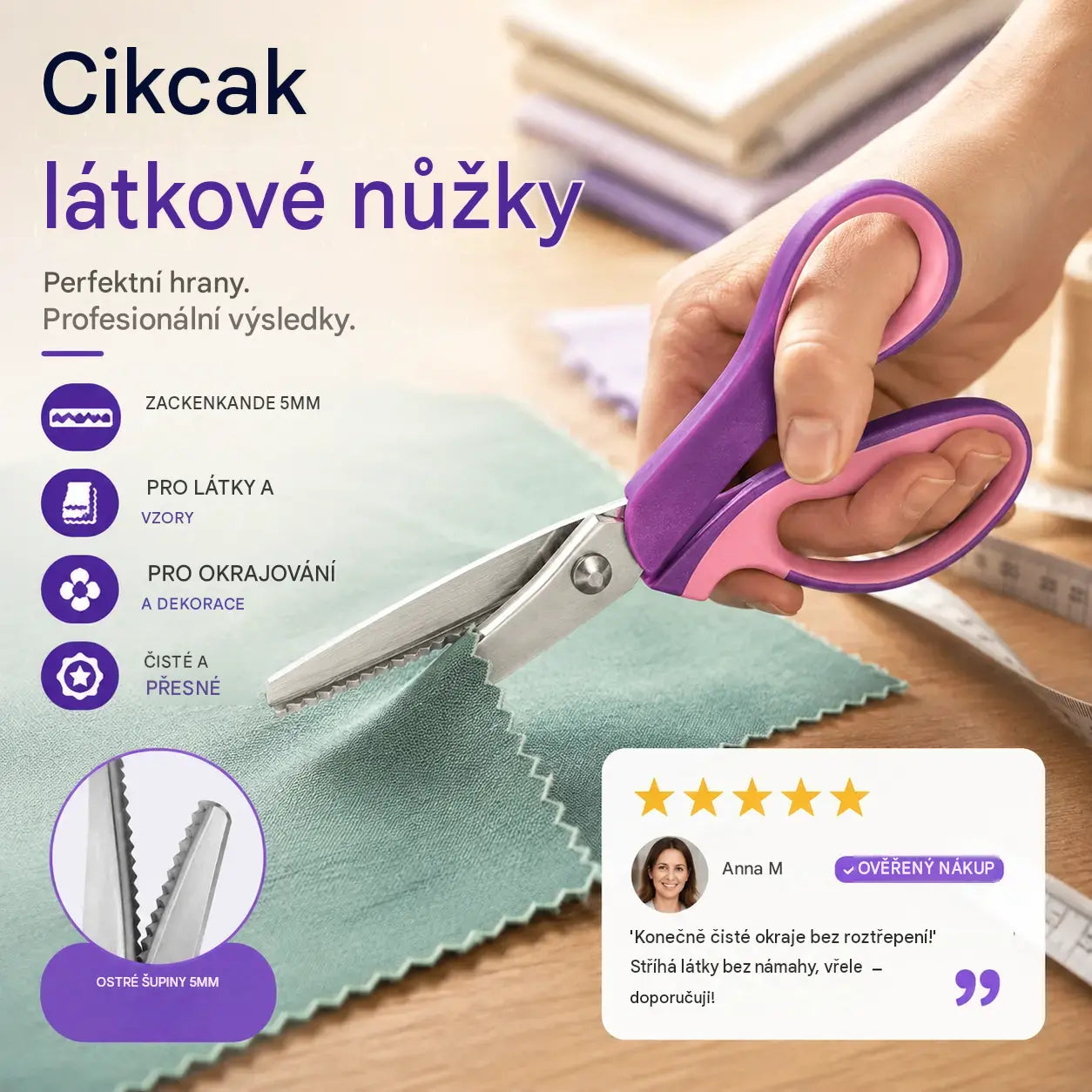 ✂️✨Víceúčelové cikcakové nůžky, vroubkované nůžky🧵