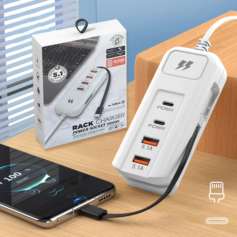 ⚡ Przedłużacz USB i listwa przeciwprzepięciowa | Specjalna oferta świąteczna, 50% zniżki | 4-portowy inteligentny hub, 30-minutowe szybkie ładowanie, z listwą przeciwprzepięciową | 🎄✨ - 4194496