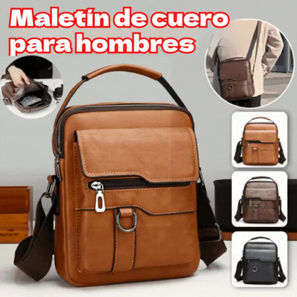 🏆【Versión de piel auténtica de primera calidad】Bolso de hombro vintage informal de gran capacidad para hombre